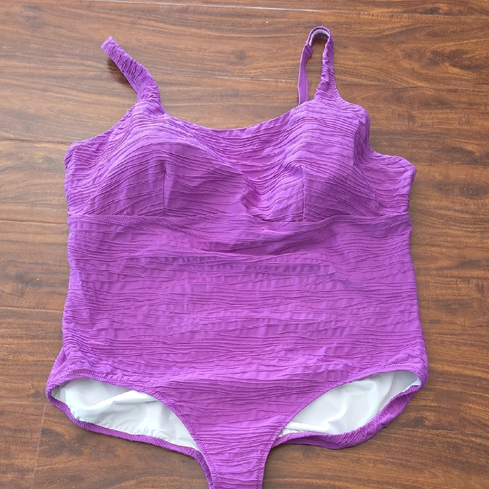 Lands' End Women's Purple One Piece Swimsuit